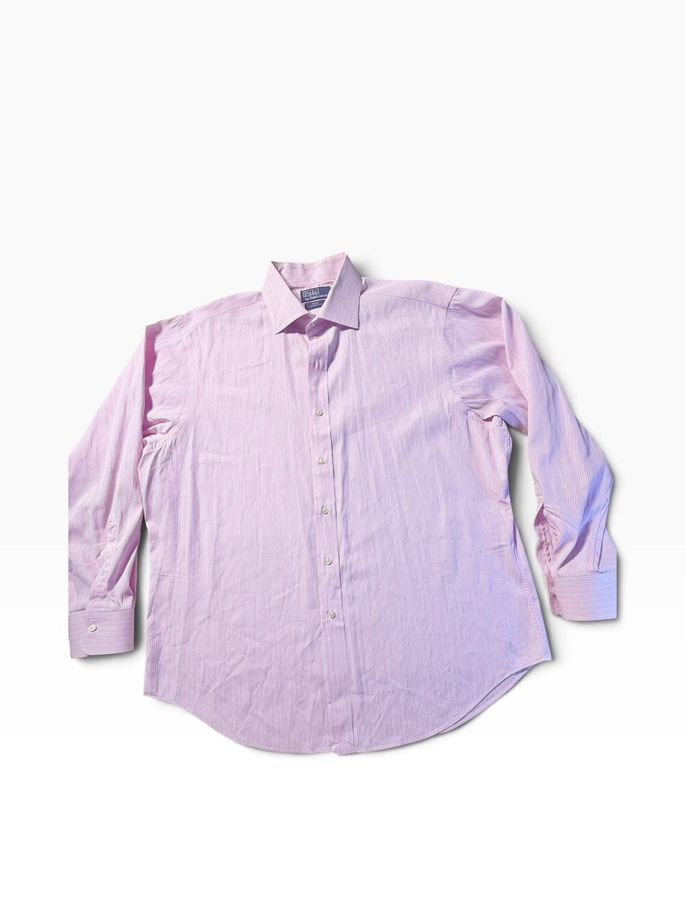 Polo Ralph Lauren Regent Classic Fit Dress Shirt Men 17.5 34/35 Pink Stripe